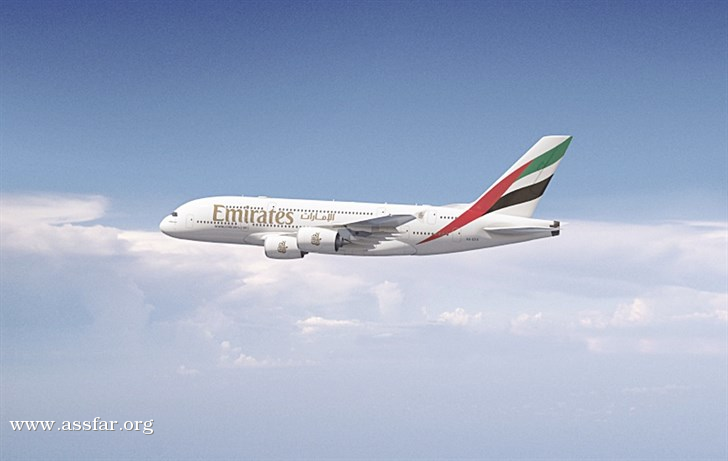 الإماراتية تقلع بإيرباص A380 لمومباي